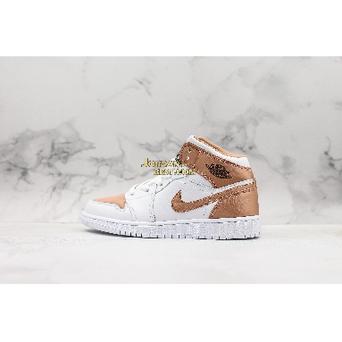 new replicas Air Jordan 1 Mid GS "White Rose Gold" 555112-190 Womens white/rose gold-black Shoes replicas On Wholesale Sale Online