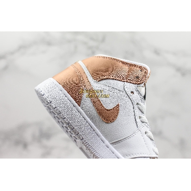 new replicas Air Jordan 1 Mid GS "White Rose Gold" 555112-190 Womens white/rose gold-black Shoes replicas On Wholesale Sale Online