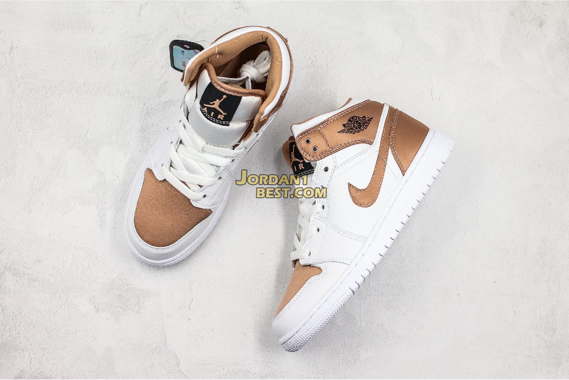 Air Jordan 1 Mid GS "White Rose Gold" 555112-190 Womens